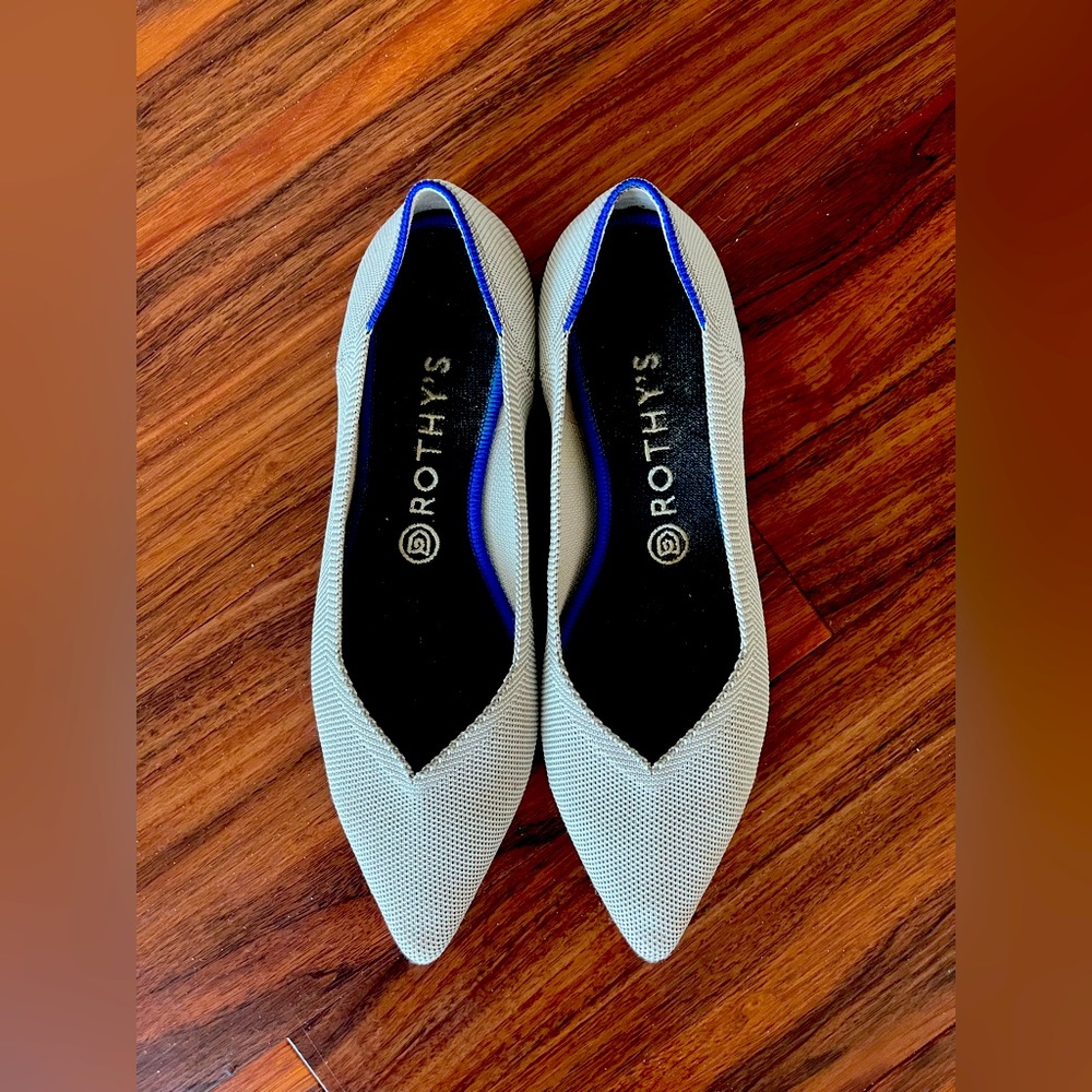 Rothy’s The Point Flat - flax birdseye -size 9.5